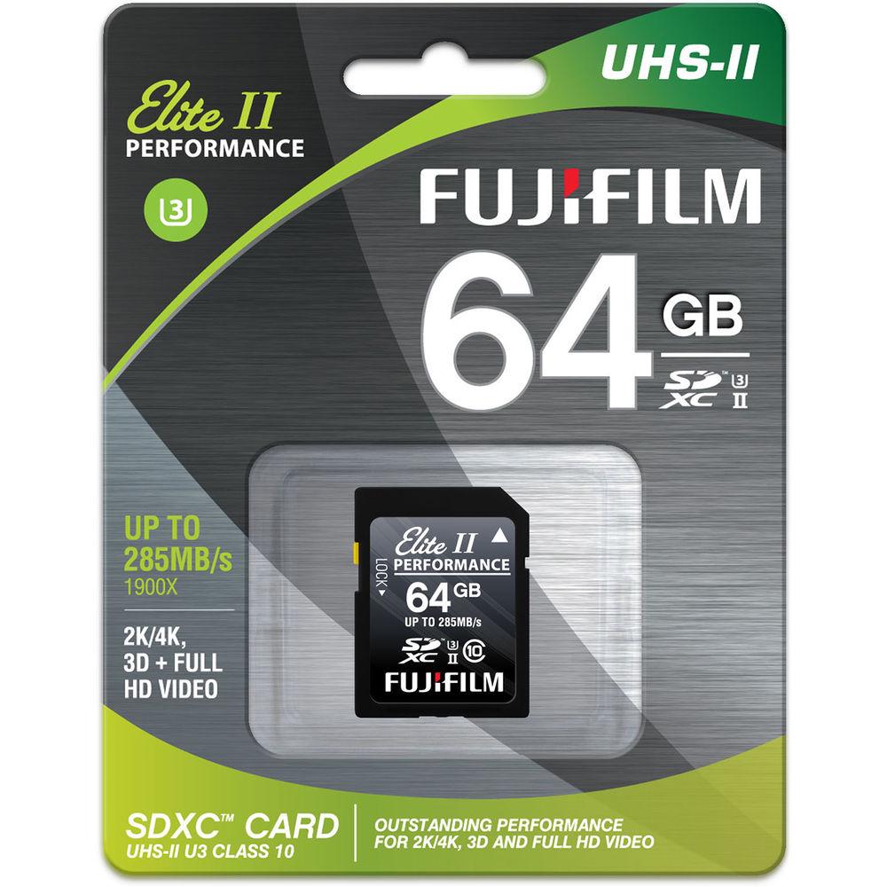 FUJIFILM 64GB Elite II Performance UHS-II SDXC Memory Card