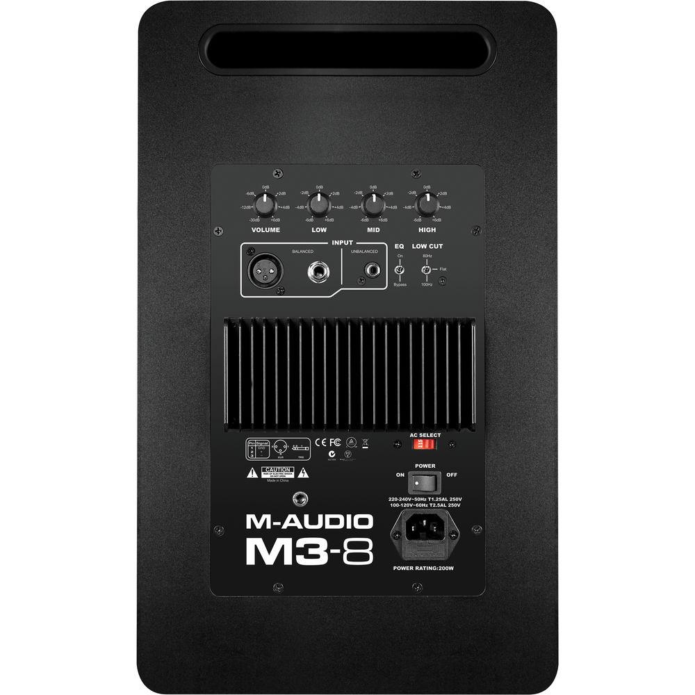 M-Audio M3-8 3-Way Active Studio Monitor, M-Audio, M3-8, 3-Way, Active, Studio, Monitor