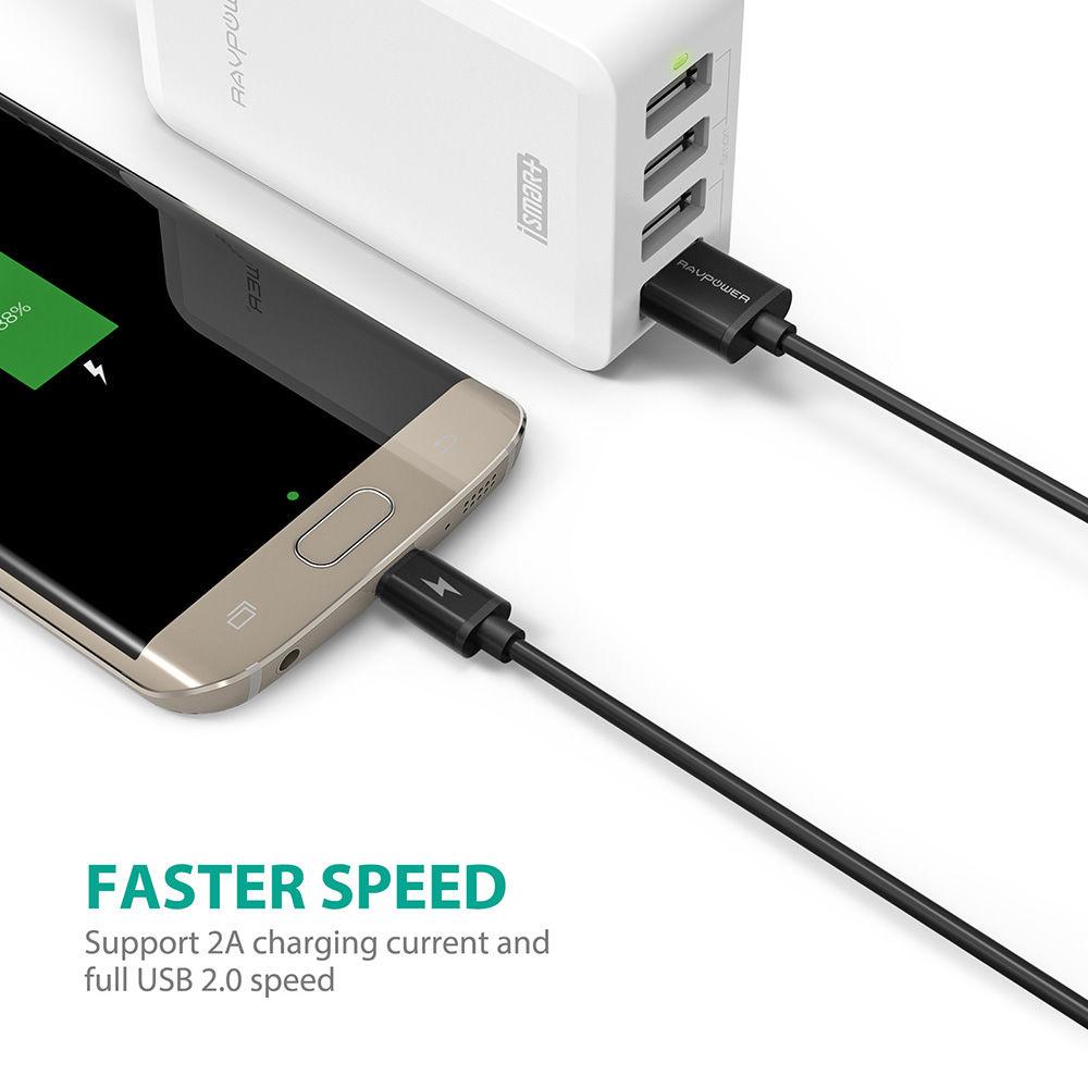 RAVPower USB 2.0 Type-A to Micro-USB Charge & Sync Cables, RAVPower, USB, 2.0, Type-A, to, Micro-USB, Charge, &, Sync, Cables