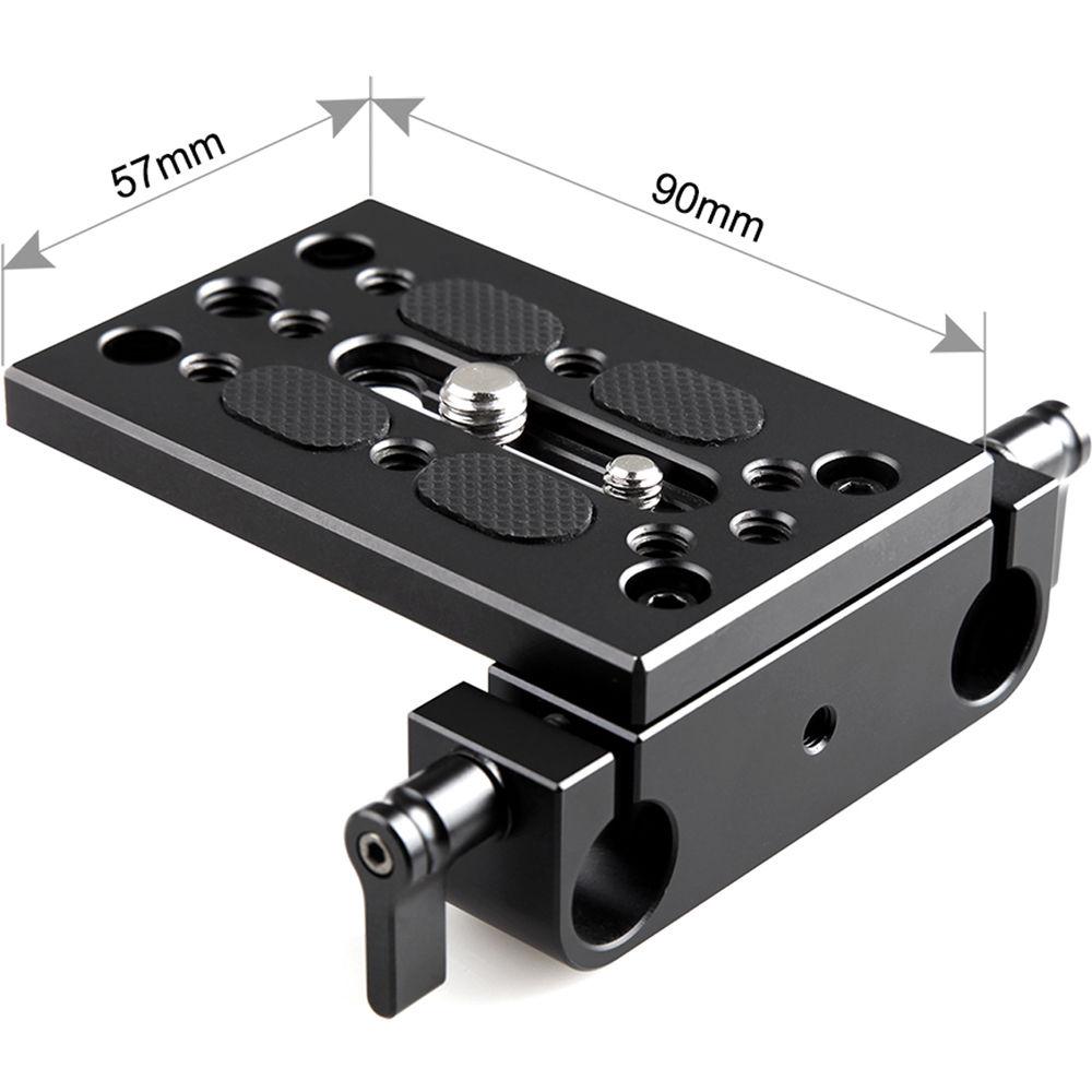 SmallRig Tripod Mounting Plate with 15mm Rod Clamp, SmallRig, Tripod, Mounting, Plate, with, 15mm, Rod, Clamp