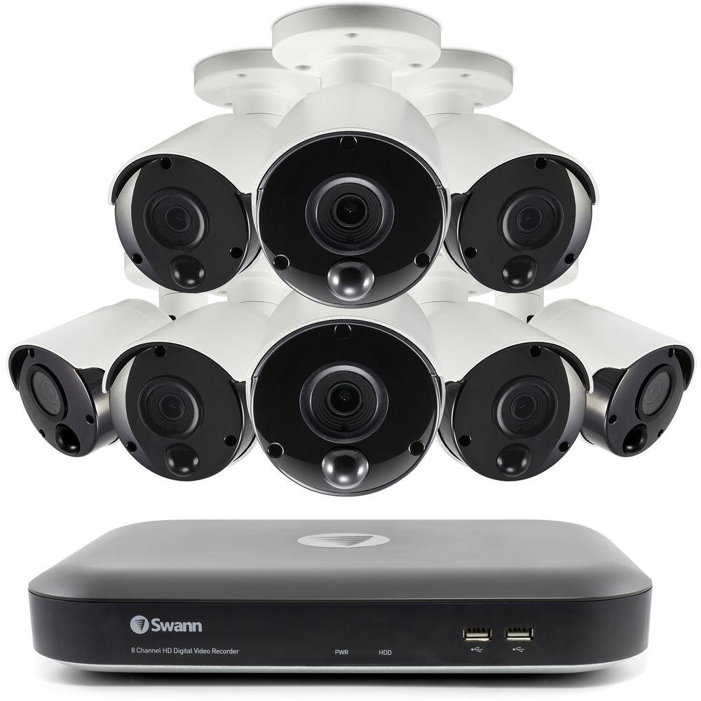 Swann 8-Channel 3MP DVR with 2TB HDD and 8 3MP Outdoor Bullet Cameras