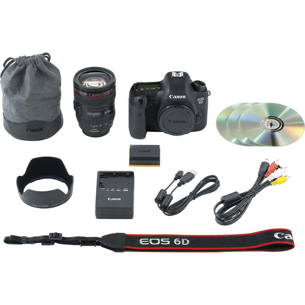 Canon EOS 6D DSLR Camera with 24-105mm f 4L Lens