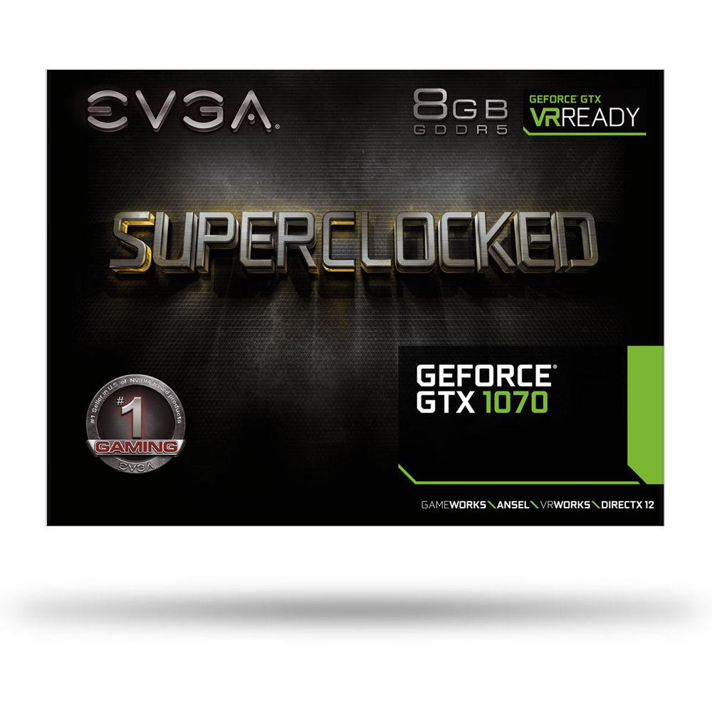 EVGA GeForce GTX 1070 SC GAMING Black Edition Graphics Card, EVGA, GeForce, GTX, 1070, SC, GAMING, Black, Edition, Graphics, Card