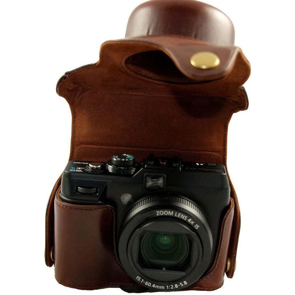 MegaGear Ever Ready PU Leather Camera Case and Strap for Canon PowerShot G1X