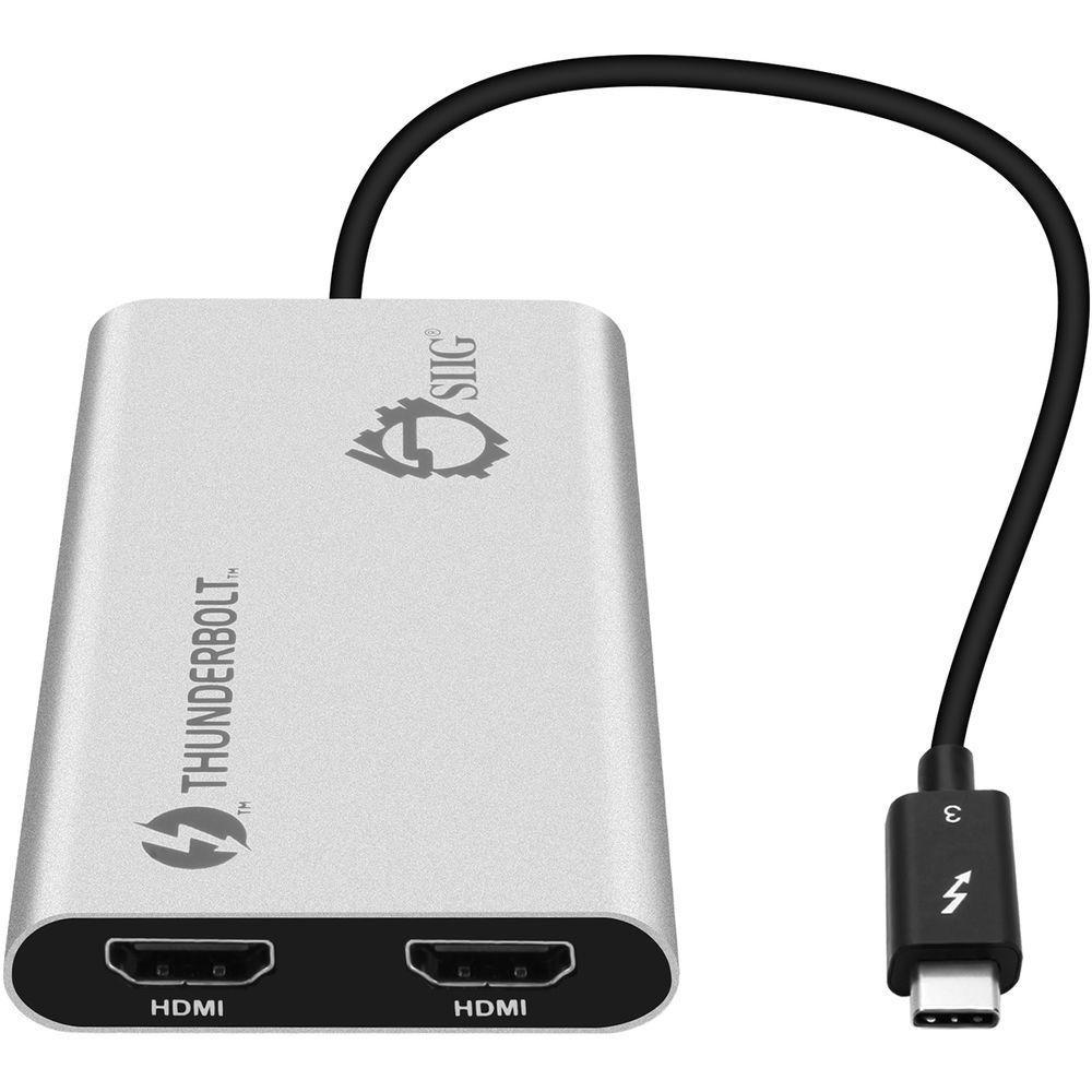 SIIG Thunderbolt V3 to Dual HDMI Adapter, SIIG, Thunderbolt, V3, to, Dual, HDMI, Adapter