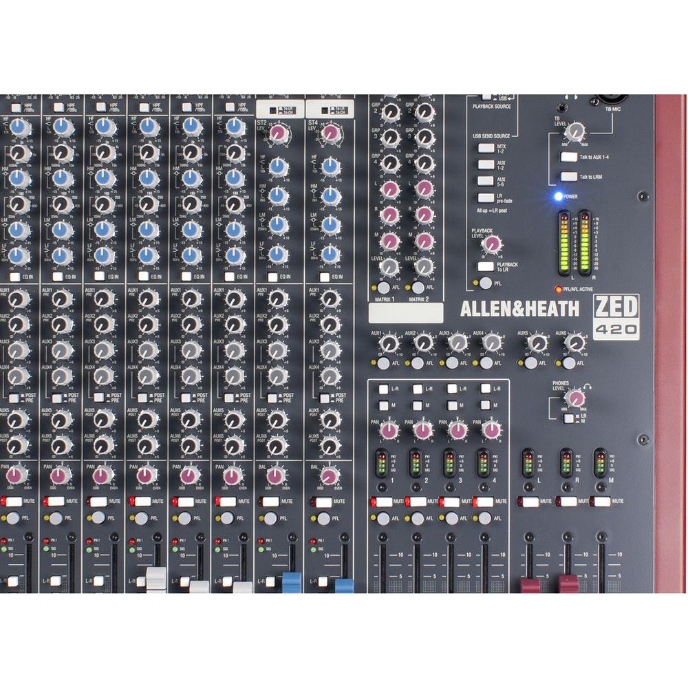 Allen & Heath ZED420 - 20-Input, 4-Buss Recording Mixer with USB Connection