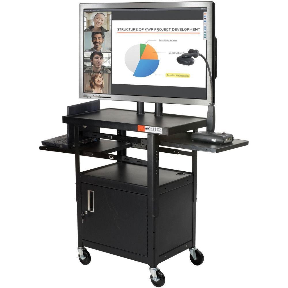Balt Model 27530, Height Adjustable Flat Panel TV Cart with Cabinet
