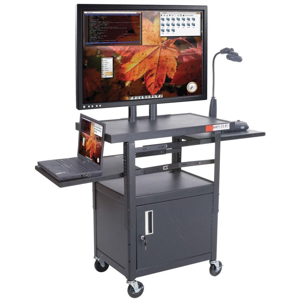 Balt Model 27530, Height Adjustable Flat Panel TV Cart with Cabinet