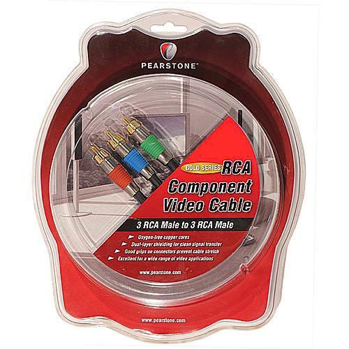 Pearstone 3 RCA Male to 3 RCA Male Component Video Cable - 50