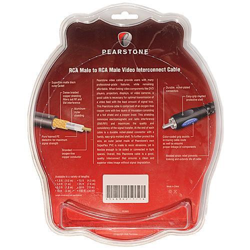 Pearstone RCA Male to RCA Male Composite Video Cable - 1.5