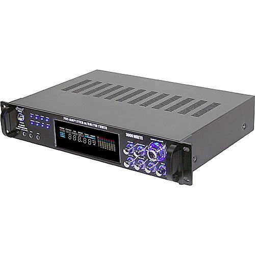 Pyle Pro P3001AT 3000W Hybrid Pre-Amplifier with AM FM Tuner