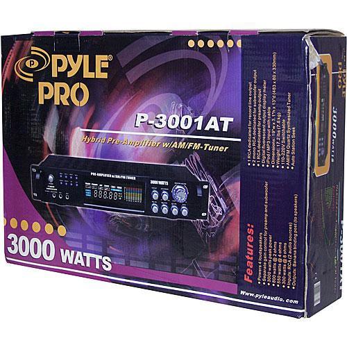 Pyle Pro P3001AT 3000W Hybrid Pre-Amplifier with AM FM Tuner