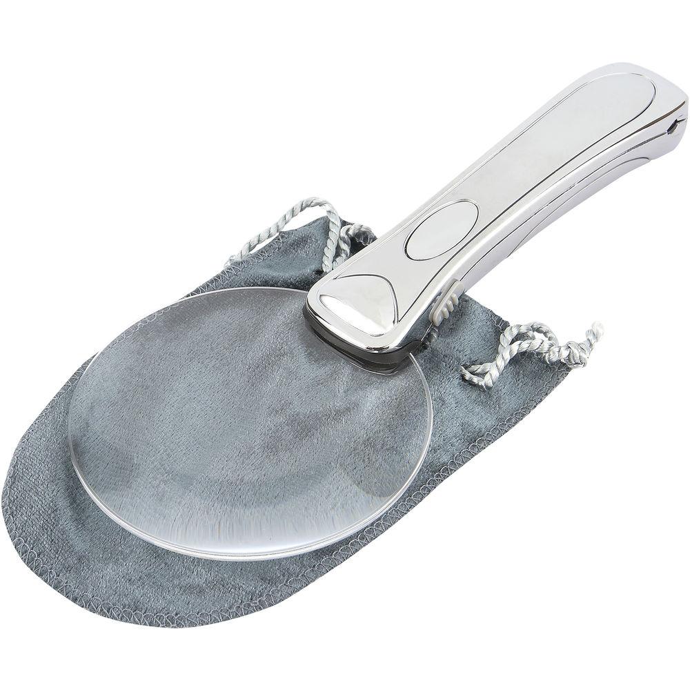 Carson MH-95 2x Chrome Lighted RimFree Magnifier