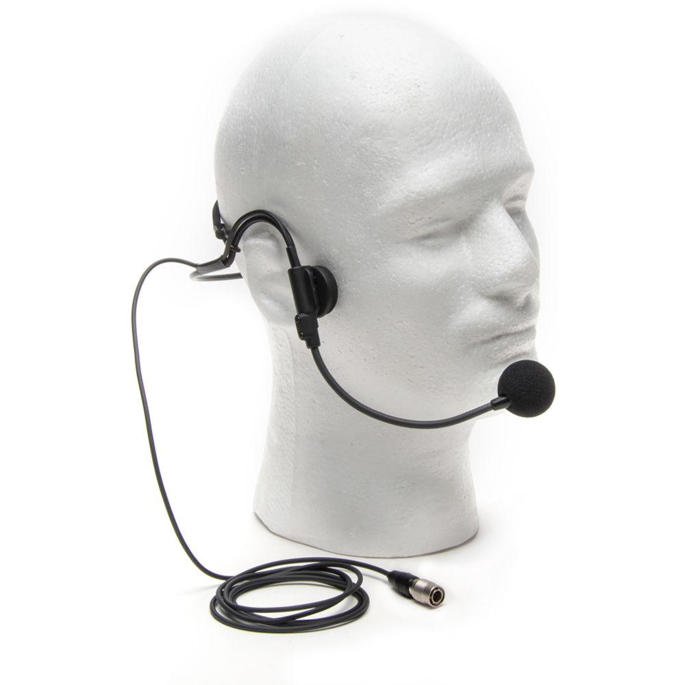 Azden HS-12H Unidirectional, Behind the Head, Headworn Microphone with Professional 4-Pin "HIROSE" Connector