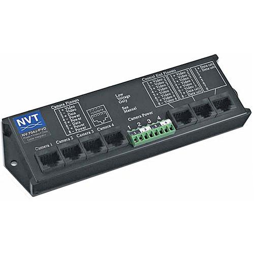 NVT NV-704J-PVD 4-Channel Power-Video-Data Integrator Hub