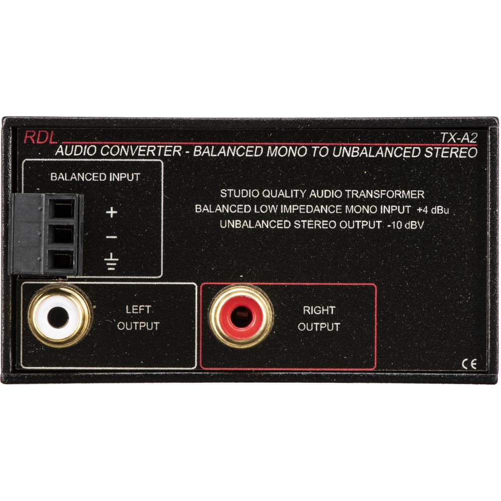 RDL TX-A2 Mono Balanced to Unbalanced Signal Converter