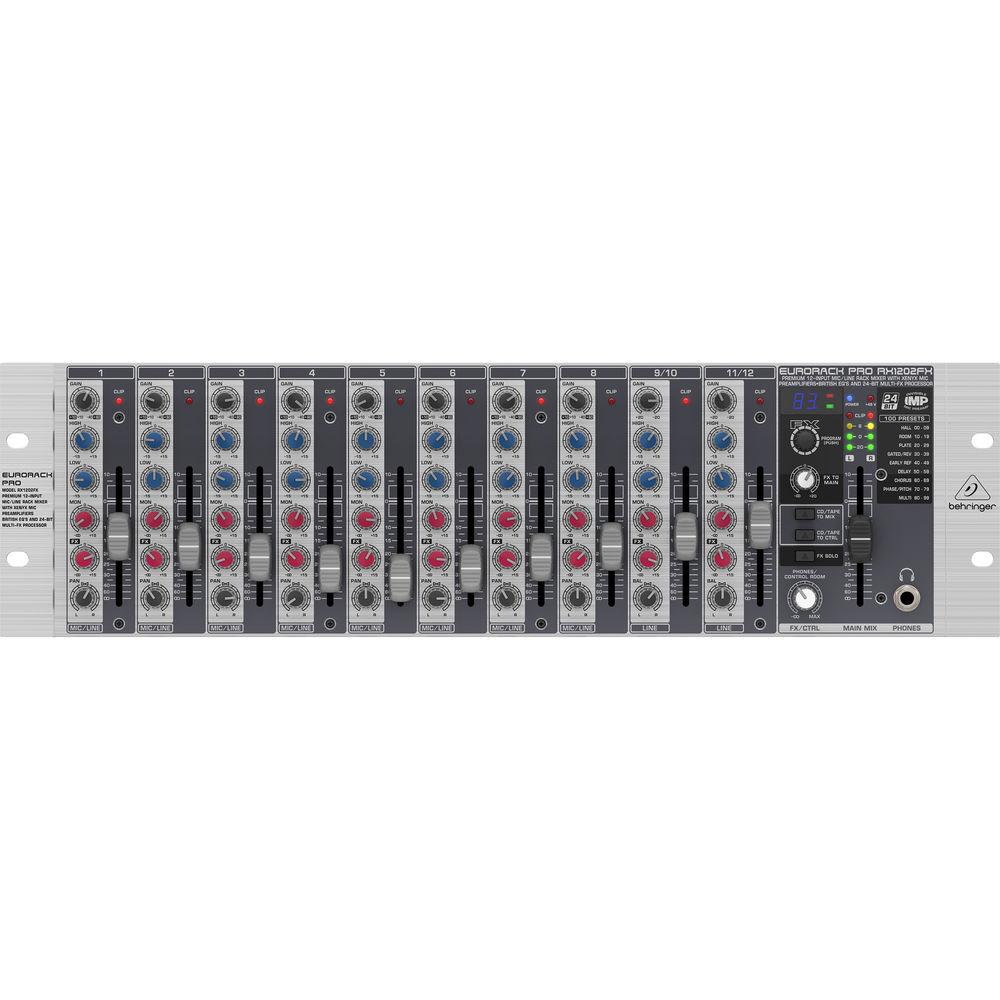 Behringer RX-1202FX Rack Mount 12-Channel Line and Microphone Mixer with Effects