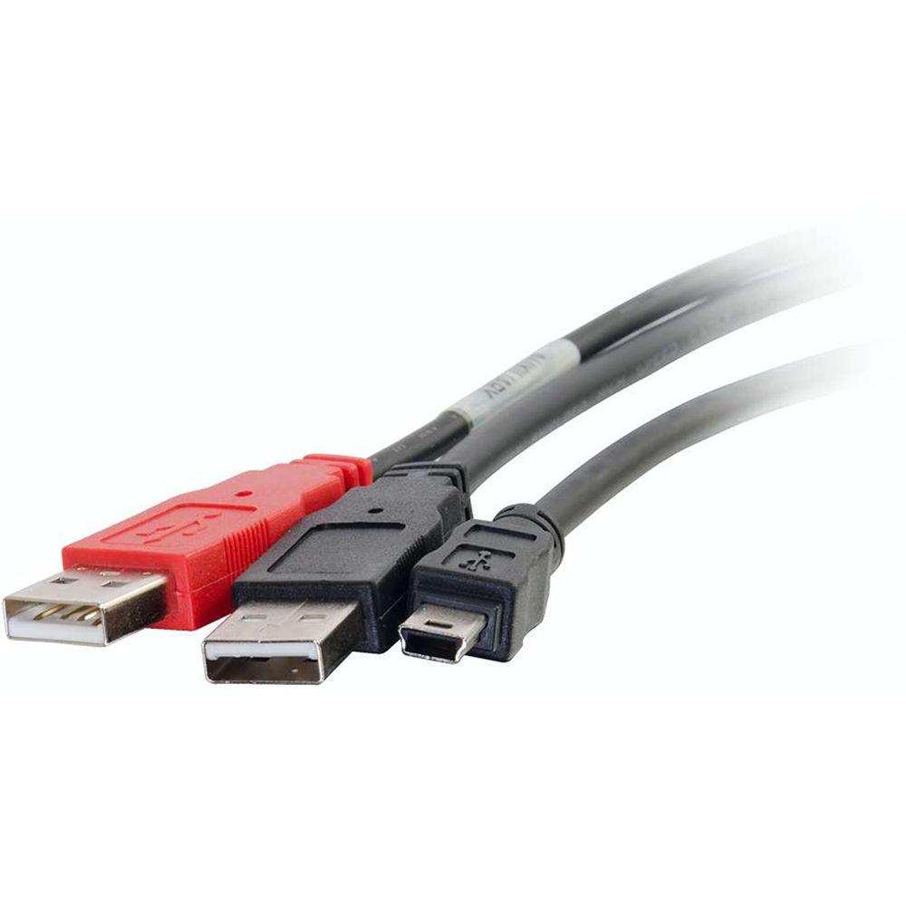 C2G USB Mini-B Male to 2x USB Type-A Male Y-Cable