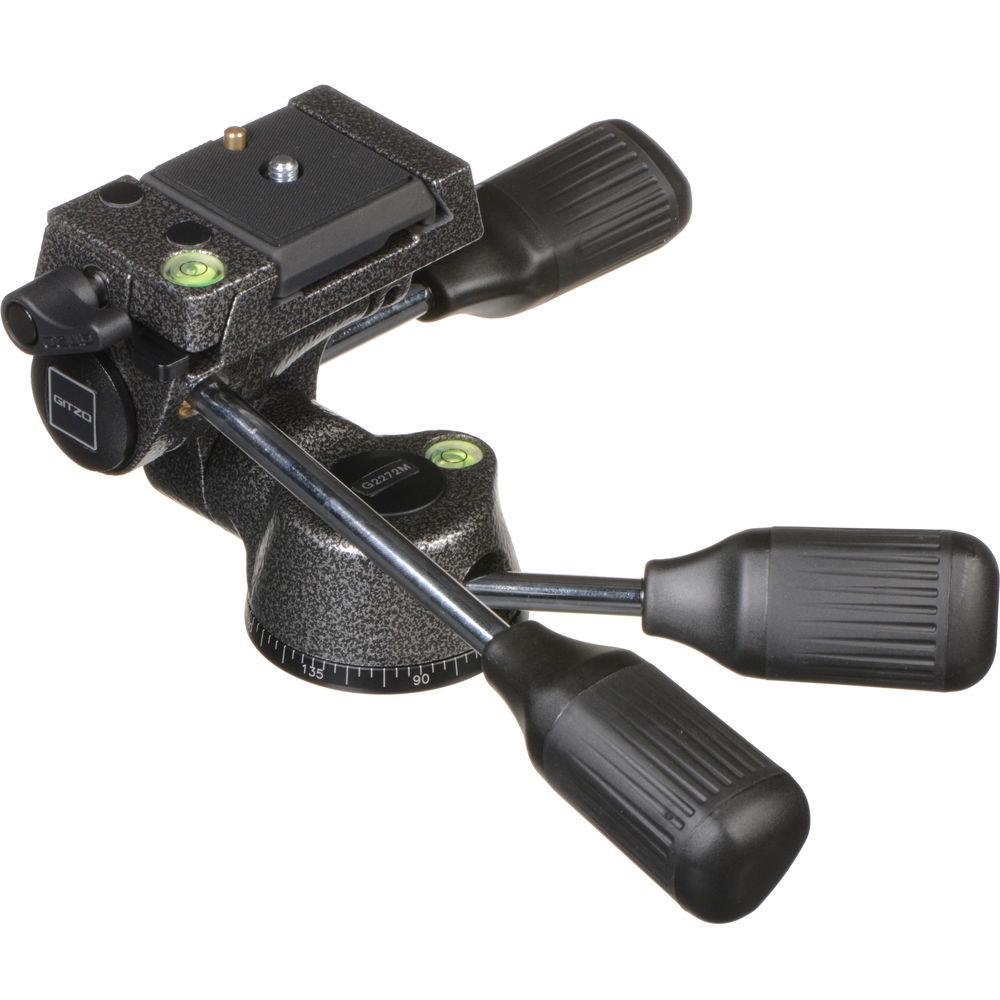 Gitzo G-2272M Rationnelle Magnesium 3-Way Pan Tilt Head with Quick Release - Supports 12.2 lb
