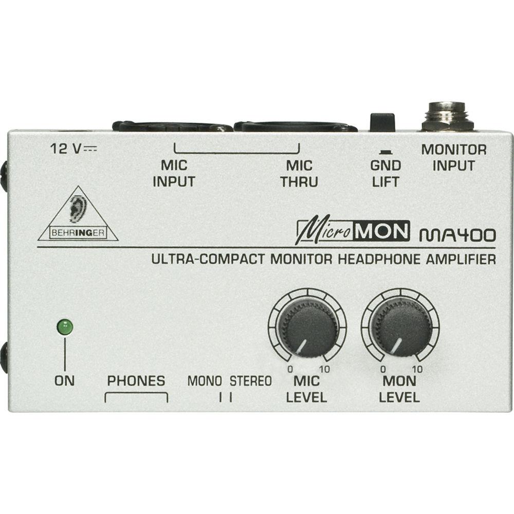 Behringer MA400 - MICROMON Miniature Monitor Headphone Amplifier with Microphone Input