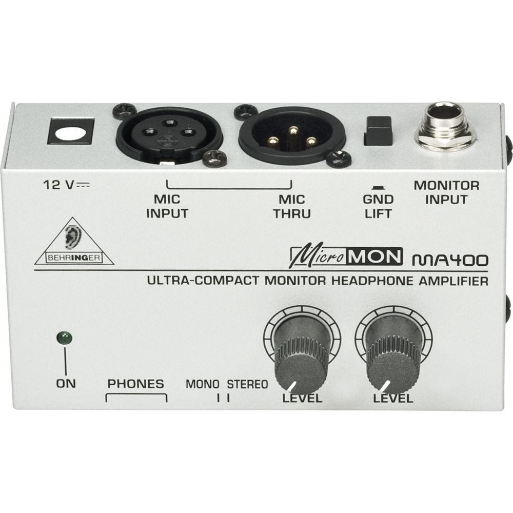 Behringer MA400 - MICROMON Miniature Monitor Headphone Amplifier with Microphone Input