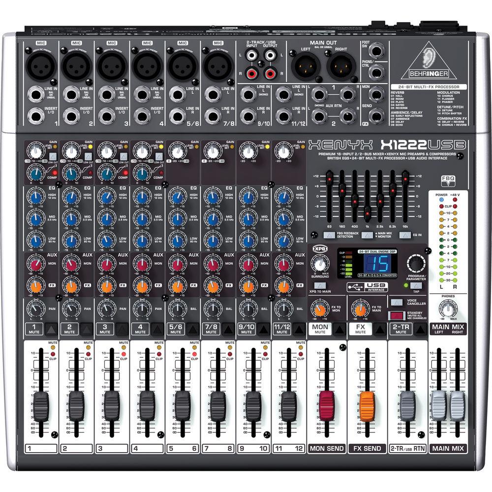 Behringer XENYX X1222USB - 16-Input USB Audio Mixer with Effects