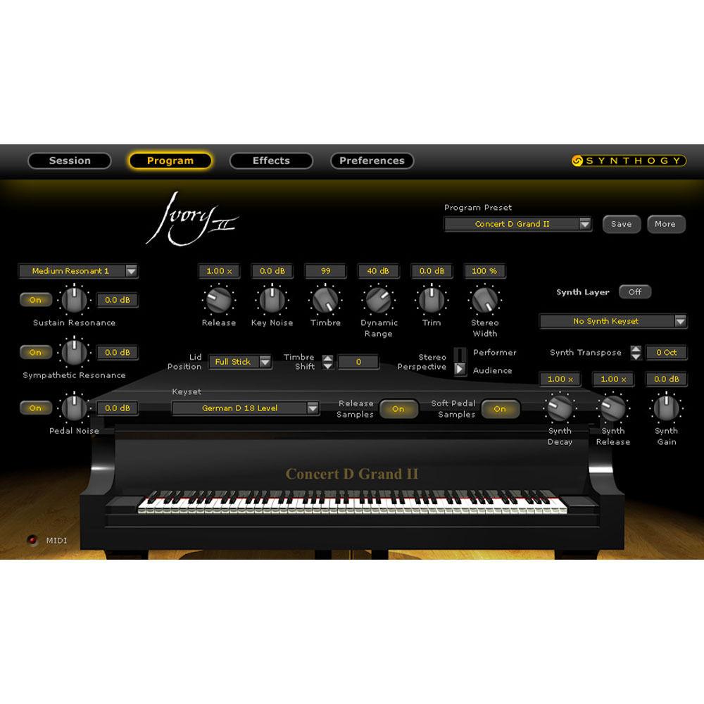 Synthogy Ivory II Grand Pianos - Virtual Instrument