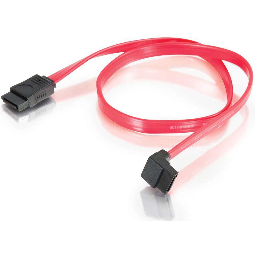 C2G 7-pin 180- to 90-Degree 1-Device Serial ATA Cable - 18"