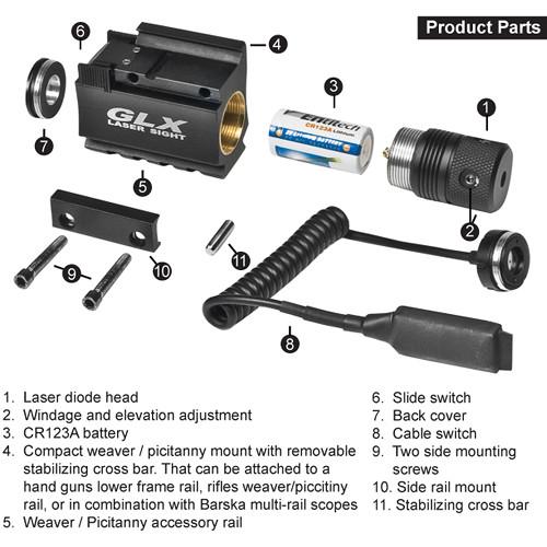 Barska GLX Green Laser with Built-In Mount and Rail