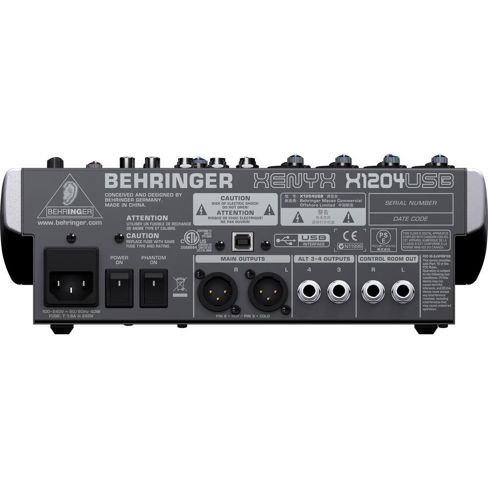 Behringer XENYX X1204USB - 12-Input USB Audio Mixer with Effects