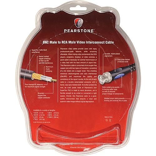Pearstone BNC Male to RCA Male 75 Ohm Video Cable - 1.5