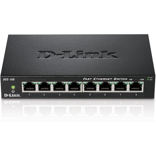 D-Link DES-108 8-Port 10 100 Fast Ethernet Switch