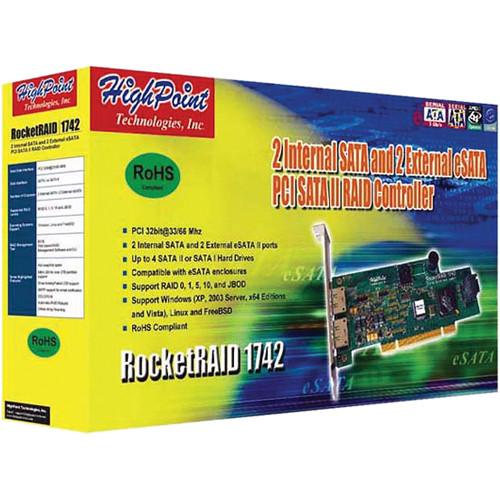 HighPoint RocketRAID 1742 2-SATA & 2-eSATA PCI SATA II RAID Controller